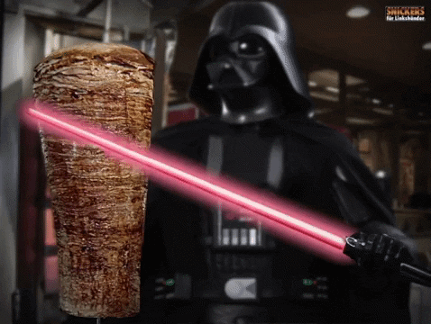 Darth Vader carving with light saber